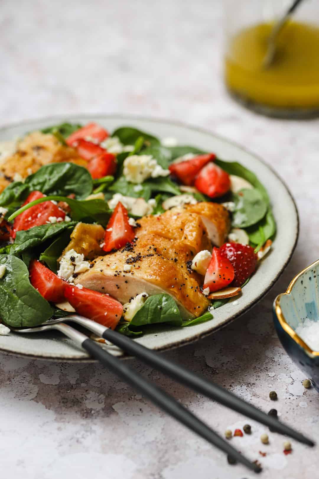Strawberry Chicken Spinach Salad